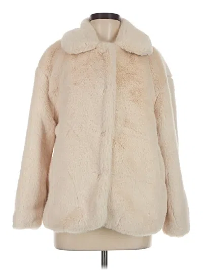 Pre-owned Elie Tahari Faux Fur Jacket In Ivory