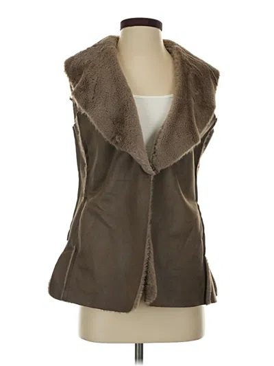 Pre-owned Elie Tahari Faux Fur Vest In Brown
