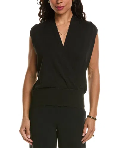 Elie Tahari Faux Wrap Sweater In Black