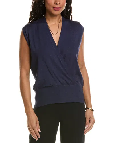 Elie Tahari Faux Wrap Sweater In Blue