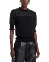 Elie Tahari The Felicity Lace Panel Sweater In Black