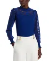 Elie Tahari Felicity Lace Sleeve Sweater In Daphne Blue