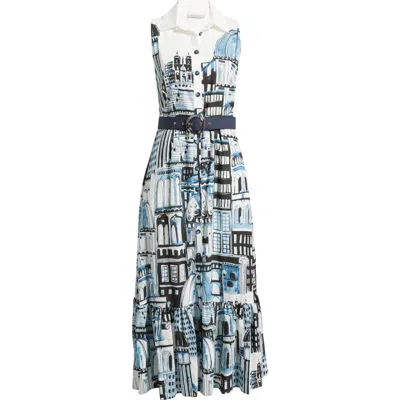 Elie Tahari Francia City Of Dreams Belted Shirtdress