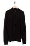Elie Tahari Full Zip Jersey Sweater In Black