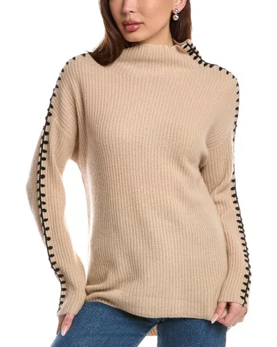 Elie Tahari Funnel Neck Cashmere Sweater In Brown