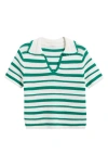 Elie Tahari Harlow Stripe Polo Sweater In Green