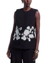 Elie Tahari The Isla Sleeveless Floral-embroidered Jacket In Black