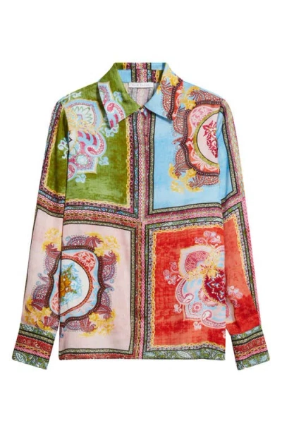 Elie Tahari Johanna Kaleidoscope Button-up Shirt In Multi