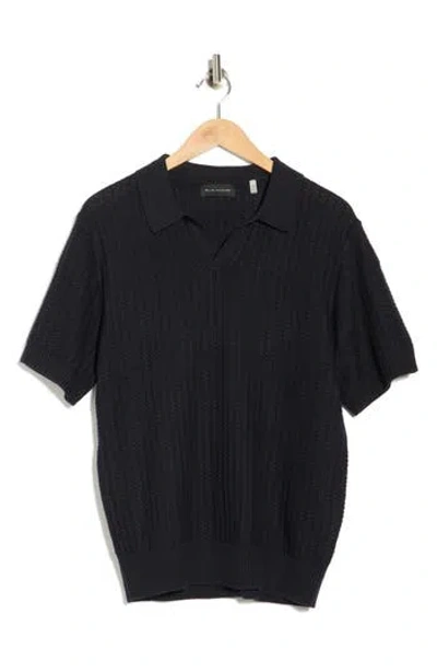 Elie Tahari Johnny Collar Cotton & Cashmere Blend Knit Polo In Black