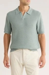 Elie Tahari Johnny Collar Cotton & Cashmere Blend Knit Polo In Green