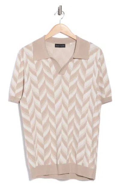 Elie Tahari Johnny Collar Cotton & Silk Polo In Sand