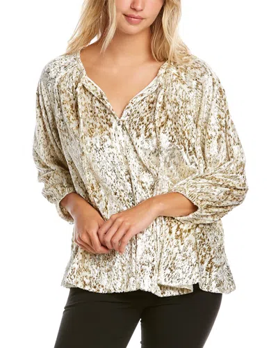 Elie Tahari Keyhole Blouse In White