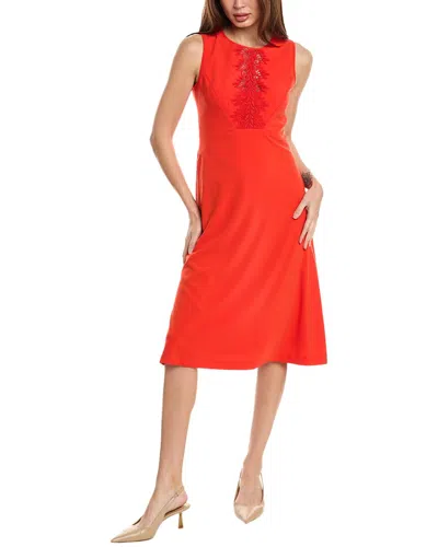 Elie Tahari Lace Applique Midi Dress In Green