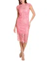 Elie Tahari Lace Applique Midi Dress
