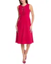 Elie Tahari Lace Applique Midi Dress In Pink