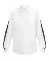 Elie Tahari The Landon Pleated Sleeve Button-up Shirt In White