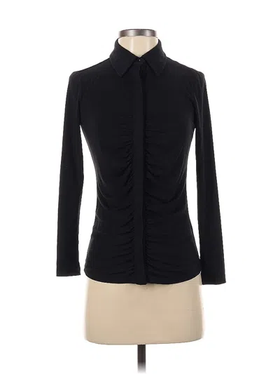 Pre-owned Elie Tahari Long Sleeve Blouse In Black