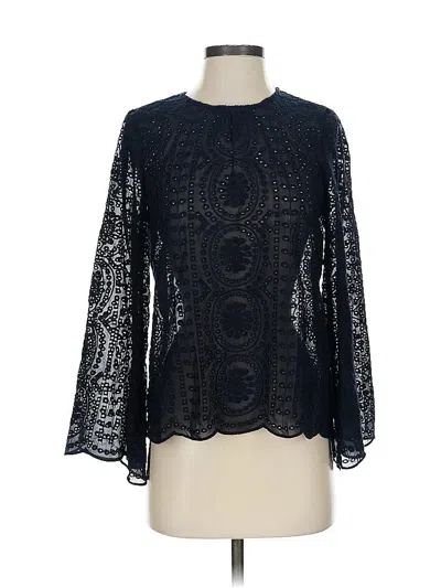 Pre-owned Elie Tahari Long Sleeve Blouse In Black