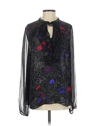 Pre-owned Elie Tahari Long Sleeve Blouse In Black