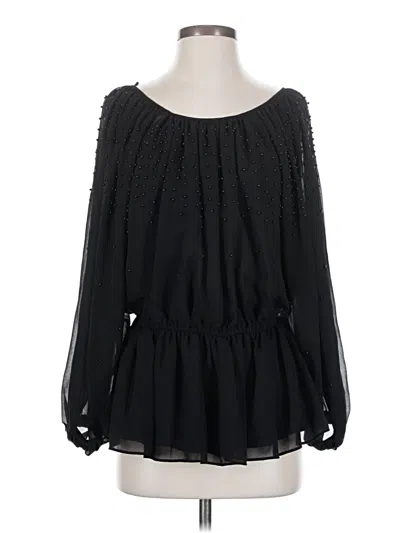 Pre-owned Elie Tahari Long Sleeve Blouse In Black