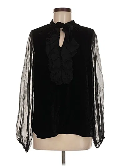 Pre-owned Elie Tahari Long Sleeve Blouse In Black
