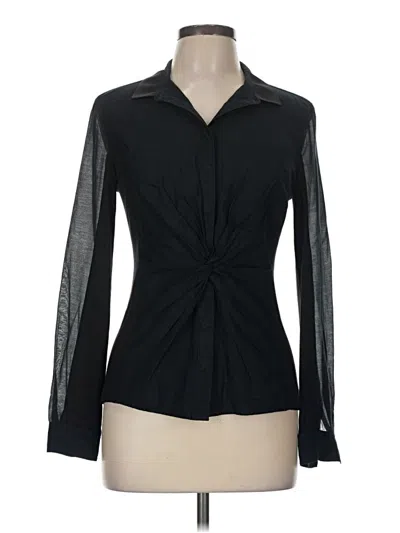 Pre-owned Elie Tahari Long Sleeve Blouse In Black