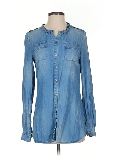 Pre-owned Elie Tahari Long Sleeve Blouse In Blue
