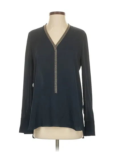 Pre-owned Elie Tahari Long Sleeve Blouse In Blue
