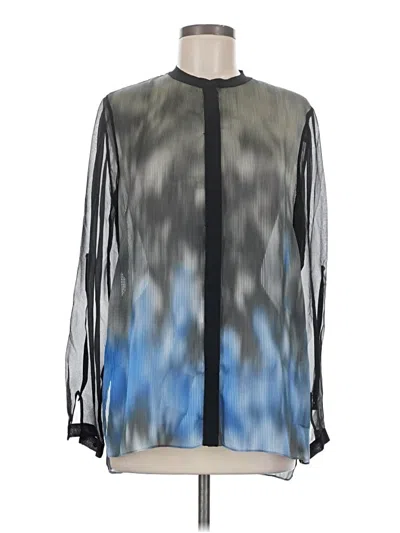 Pre-owned Elie Tahari Long Sleeve Blouse In Blue