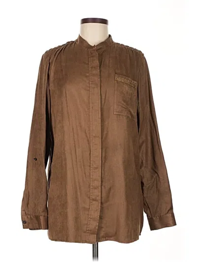 Pre-owned Elie Tahari Long Sleeve Blouse In Brown