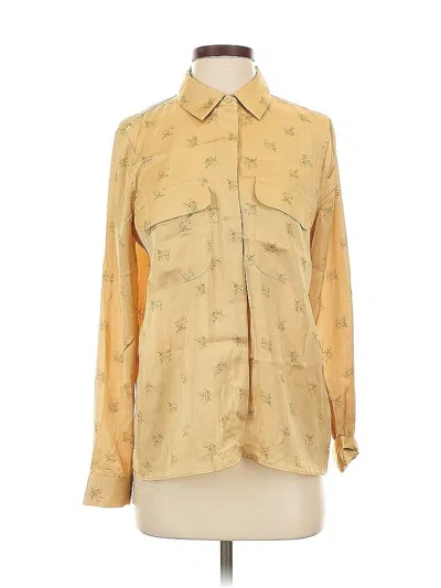 Pre-owned Elie Tahari Long Sleeve Blouse In Gold