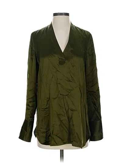 Pre-owned Elie Tahari Long Sleeve Blouse In Green