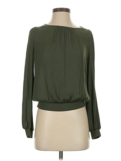 Pre-owned Elie Tahari Long Sleeve Blouse In Green