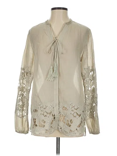 Pre-owned Elie Tahari Long Sleeve Blouse In Ivory