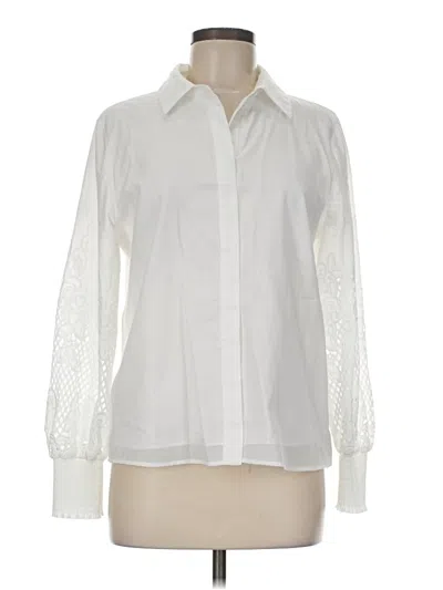 Pre-owned Elie Tahari Long Sleeve Blouse In Ivory