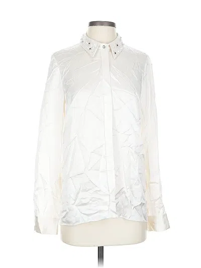 Pre-owned Elie Tahari Long Sleeve Blouse In Silver