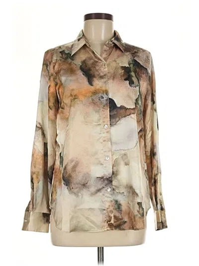 Pre-owned Elie Tahari Long Sleeve Blouse In Tan