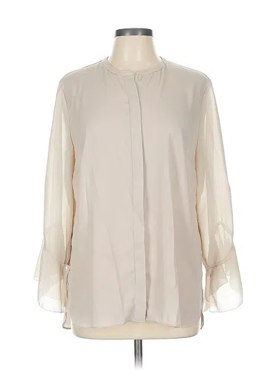 Pre-owned Elie Tahari Long Sleeve Blouse In White