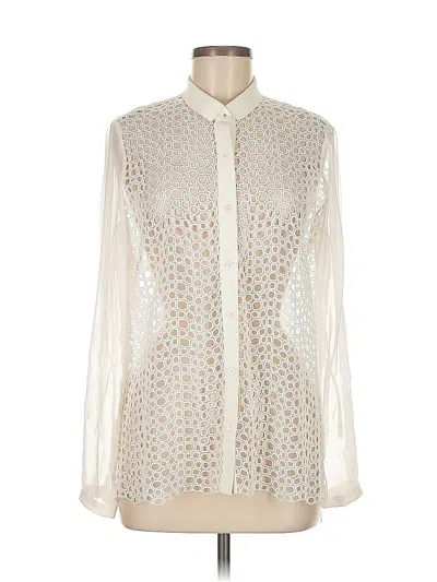 Pre-owned Elie Tahari Long Sleeve Blouse In White