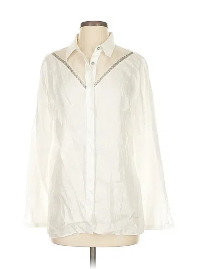 Pre-owned Elie Tahari Long Sleeve Blouse In White
