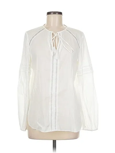 Pre-owned Elie Tahari Long Sleeve Blouse In White