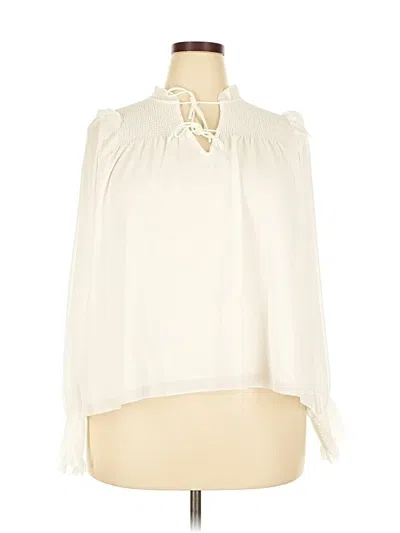 Pre-owned Elie Tahari Long Sleeve Blouse In White