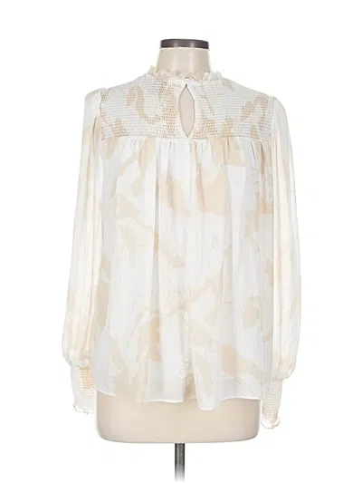 Pre-owned Elie Tahari Long Sleeve Blouse In White