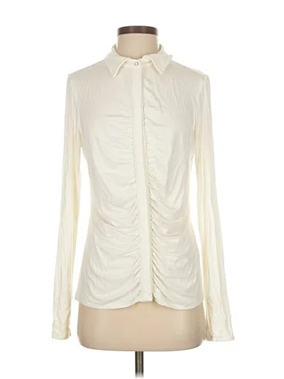 Pre-owned Elie Tahari Long Sleeve Blouse In White