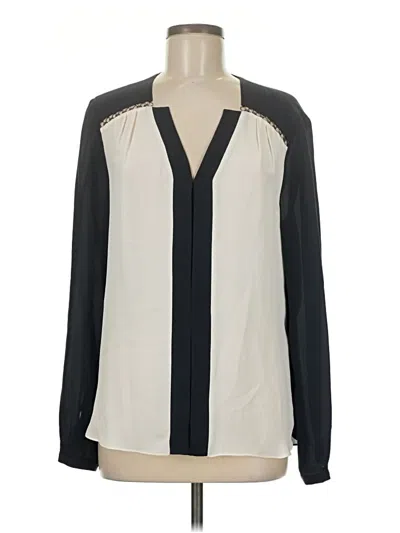 Pre-owned Elie Tahari Long Sleeve Blouse In White