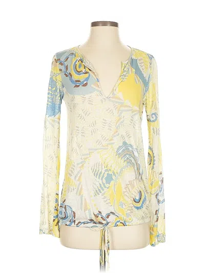 Pre-owned Elie Tahari Long Sleeve Blouse In Yellow