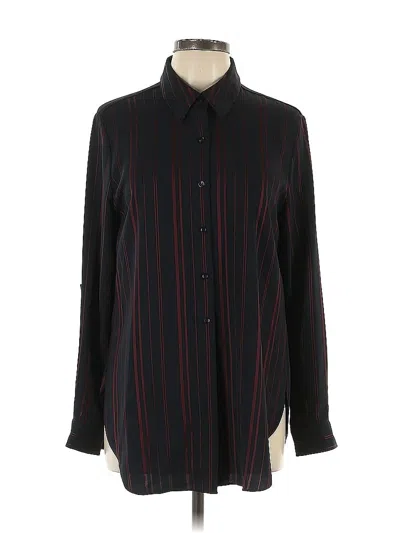 Pre-owned Elie Tahari Long Sleeve Button Down Shirt In Burgundy