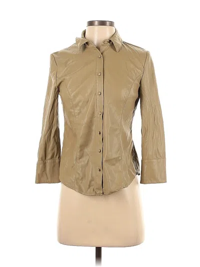 Pre-owned Elie Tahari Long Sleeve Button Down Shirt In Tan