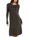 Shop Elie Tahari Lurex Knit Midi Dress In Metallic