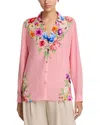 Elie Tahari The Madeline Floral Print Woven Shirt In Diamond Floral Print